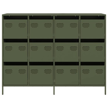 vidaXL Sideboard Olive Green 135x39x103,5cm Ατσάλι ψυχρής έλασης 1 τεμ.