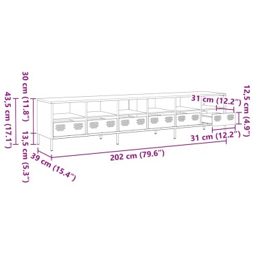 ντουλάπι τηλεόρασης vidaXL Ροζ 202x39x43,5cm Ατσάλι ψυχρής έλασης