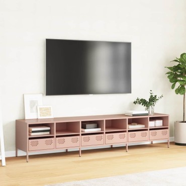 ντουλάπι τηλεόρασης vidaXL Ροζ 202x39x43,5cm Ατσάλι ψυχρής έλασης
