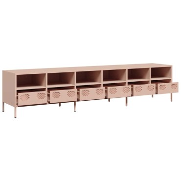 ντουλάπι τηλεόρασης vidaXL Ροζ 202x39x43,5cm Ατσάλι ψυχρής έλασης