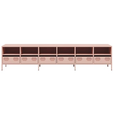 ντουλάπι τηλεόρασης vidaXL Ροζ 202x39x43,5cm Ατσάλι ψυχρής έλασης