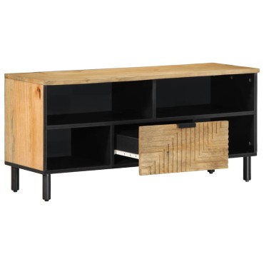 vidaXL Ντουλάπι τηλεόρασης καφέ 100x33x46cm μασίφ ξύλο Mango 1 τεμ.