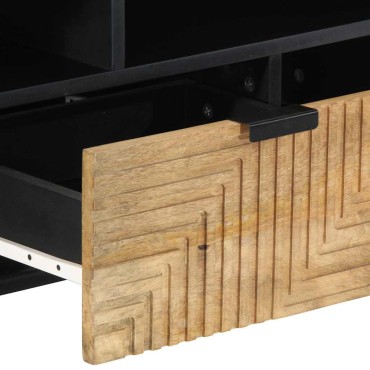 vidaXL Ντουλάπι τηλεόρασης καφέ 100x33x46cm μασίφ ξύλο Mango 1 τεμ.