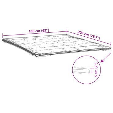 vidaXL Προστατευτικό στρώματος Λευκό 160x200cm - Διπλό