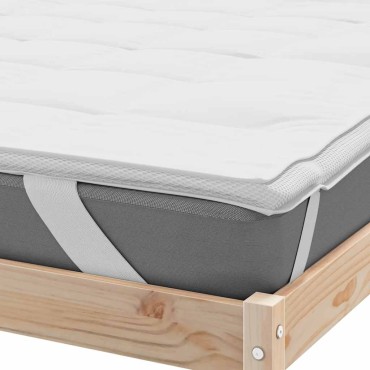 vidaXL Προστατευτικό στρώματος Λευκό 160x220cm - Διπλό