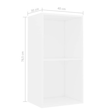 vidaXL Βιβλιοθήκη Λευκό 40x30x76,5cm Ξύλινη κατασκευή 1 τεμ.