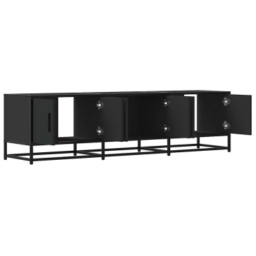 vidaXL Έπιπλο Τηλεόρασης Μαύρο 150x35x41cm Επεξεργ. Ξύλο / Μέταλλο