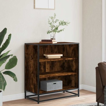 vidaXL Sideboard Καπνιστή βελανιδιά Κατασκευασμένο ξύλο και μέταλλο 68x35x76 cm 1 τεμ.