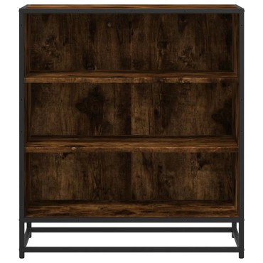 vidaXL Sideboard Καπνιστή βελανιδιά Κατασκευασμένο ξύλο και μέταλλο 68x35x76 cm 1 τεμ.