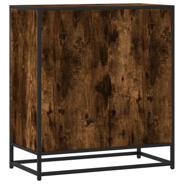 vidaXL Sideboard Καπνιστή βελανιδιά Κατασκευασμένο ξύλο και μέταλλο 68x35x76 cm 1 τεμ.