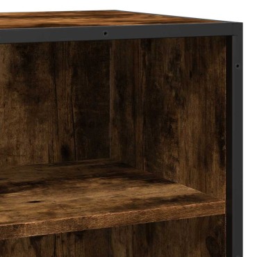 vidaXL Sideboard Καπνιστή βελανιδιά Κατασκευασμένο ξύλο και μέταλλο 68x35x76 cm 1 τεμ.