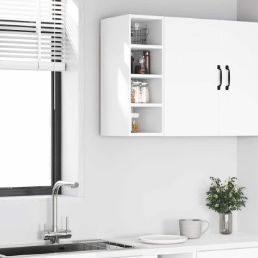 vidaXL κρεμαστό ντουλάπι Riga Λευκό 20x29,5x60cm Ξύλινη κατασκευή 1 τεμ.