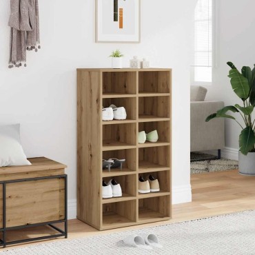 vidaXL Ράφι παπουτσιών Artisan Oak 54x34x100,5cm Κατασκευασμένο ξύλο
