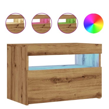 ντουλάπι τηλεόρασης vidaXL με φώτα LED Artisan Oak Κατασκευασμένο ξύλο 60x35x40 cm