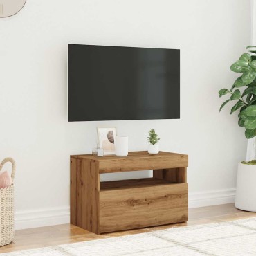 ντουλάπι τηλεόρασης vidaXL με φώτα LED Artisan Oak Κατασκευασμένο ξύλο 60x35x40 cm