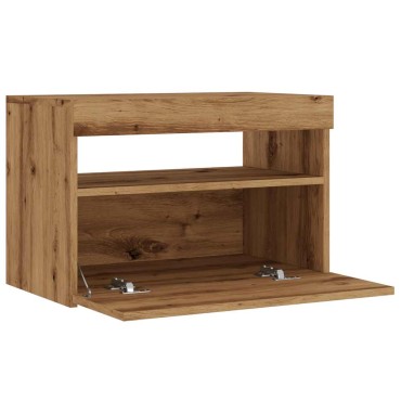 ντουλάπι τηλεόρασης vidaXL με φώτα LED Artisan Oak Κατασκευασμένο ξύλο 60x35x40 cm
