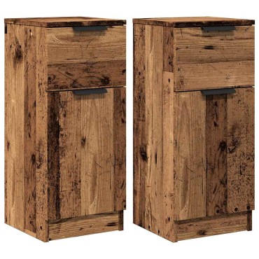 vidaXL Ντουλάπια 2 τεμ. Παλαιό ξύλο 30x30x70cm Επεξεργασμένο Ξύλο