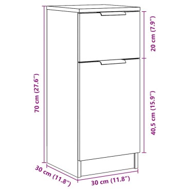 vidaXL Ντουλάπια 2 τεμ. Παλαιό ξύλο 30x30x70cm Επεξεργασμένο Ξύλο