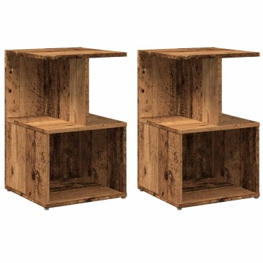 vidaXL Κομοδίνα 2 τεμ. Παλιό ξύλο 35x35x55cm Κατασκευασμένο ξύλο