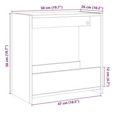 vidaXL Side Table Παλιό ξύλο 50x26x50cm Κατασκευασμένο ξύλο