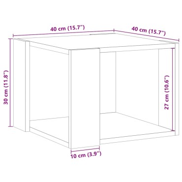 vidaXL Τραπεζάκι σαλονιού Artisan Oak 40x40x30cm Κατασκευασμένο ξύλο 1 τεμ.