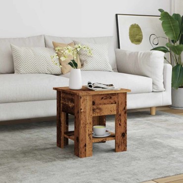 vidaXL Τραπεζάκι σαλονιού παλιό ξύλο 40x40x42cm Ξύλο μηχανής 1 τεμ.
