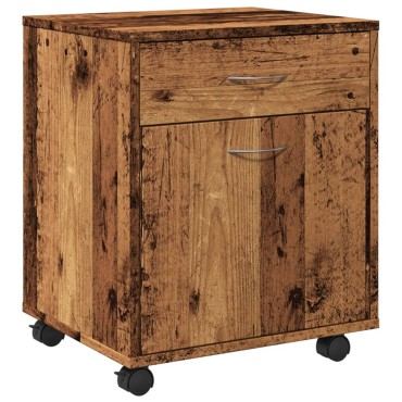 vidaXL Τροχήλατο ντουλάπι παλιού ξύλου 45x38x54cm Ξύλο μηχανής
