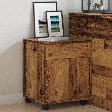 vidaXL Τροχήλατο ντουλάπι παλιού ξύλου 45x38x54cm Ξύλο μηχανής