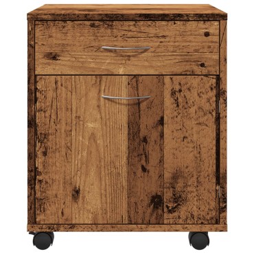 vidaXL Τροχήλατο ντουλάπι παλιού ξύλου 45x38x54cm Ξύλο μηχανής