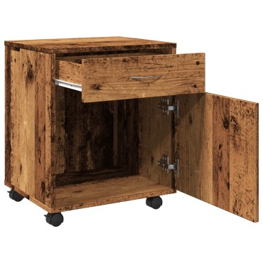 vidaXL Τροχήλατο ντουλάπι παλιού ξύλου 45x38x54cm Ξύλο μηχανής