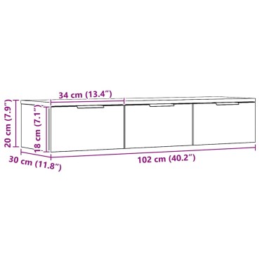 vidaXL Ντουλάπι τοίχου Artisan Oak 102x30x20cm Κατασκευασμένο ξύλο 1 τεμ.