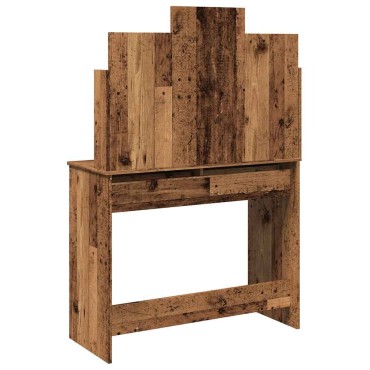 vidaXL Κομοδίνο με καθρέφτη Παλιό ξύλο 96x39x142cm
