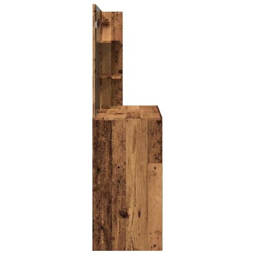 vidaXL Κομοδίνο με καθρέφτη Παλιό ξύλο 74,5x40x141cm