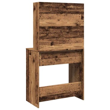 vidaXL Κομοδίνο με καθρέφτη Παλιό ξύλο 74,5x40x141cm