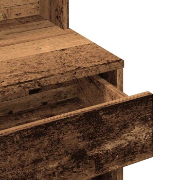 vidaXL Κομοδίνο με καθρέφτη Παλιό ξύλο 74,5x40x141cm