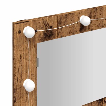 vidaXL Ντουλάπι καθρέφτη με LED Παλιό ξύλο 90x31,5x62cm 1 τεμ.