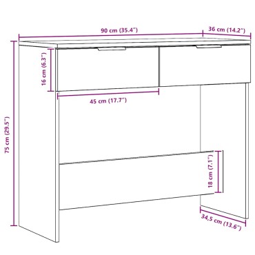 vidaXL Τραπέζι κονσόλας Artisan Oak 90x36x75cm Κατασκευασμένο ξύλο 1 τεμ.
