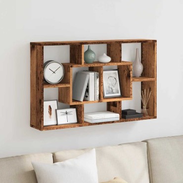 vidaXL Ράφι τοίχου Παλιό ξύλο 85x16x52,5cm Κατασκευασμένο ξύλο 1 τεμ.