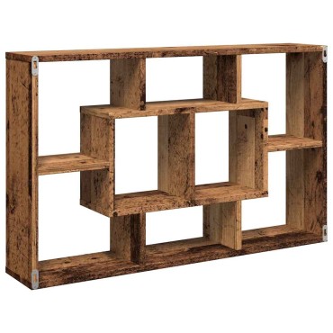 vidaXL Ράφι τοίχου Παλιό ξύλο 85x16x52,5cm Κατασκευασμένο ξύλο 1 τεμ.