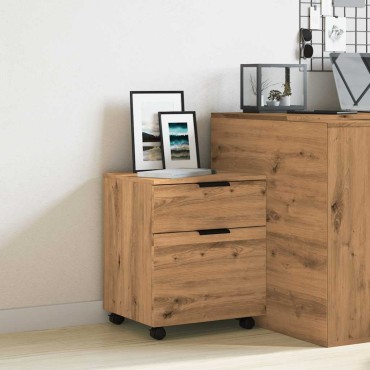 Κινητό ντουλάπι αρχείων vidaXL με τροχούς Artisan Oak 45x38x54cm 1 τεμ.