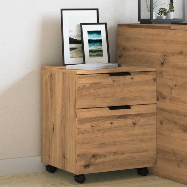Κινητό ντουλάπι αρχείων vidaXL με τροχούς Artisan Oak 45x38x54cm 1 τεμ.