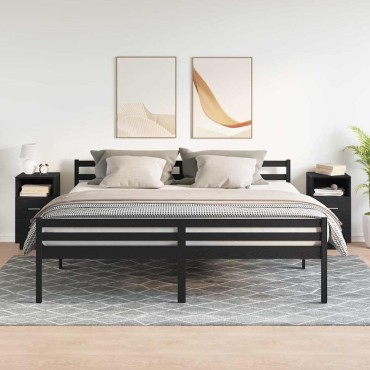 vidaXL Κομοδίνα 2 τεμ. με 2 συρτάρια Μαύρο 36x36x68cm