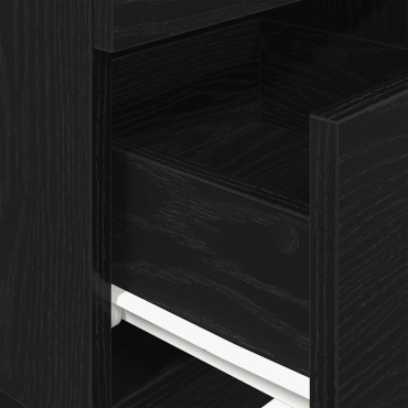 vidaXL Κομοδίνα 2 τεμ. με 2 συρτάρια Μαύρο 36x36x68cm