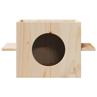 vidaXL Σπίτι για γάτες 51x35x30 cm από μασίφ ξύλο πεύκο