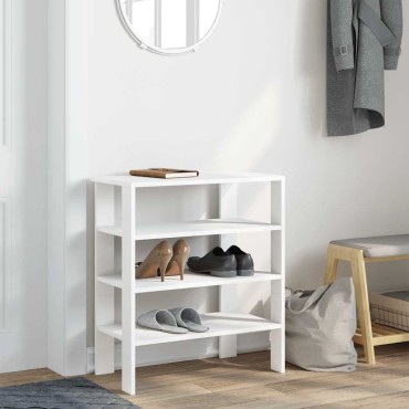 Ράφι παπουτσιών vidaXL Λευκό 61x32x70cm Κατασκευασμένο ξύλο