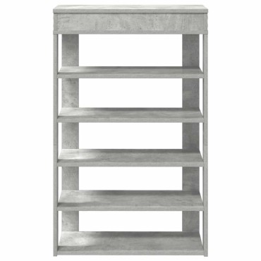 Ράφι παπουτσιών vidaXL Γκρι μπετόν 60x30x98cm Κατασκευασμένο ξύλο