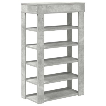 Ράφι παπουτσιών vidaXL Γκρι μπετόν 60x30x98cm Κατασκευασμένο ξύλο