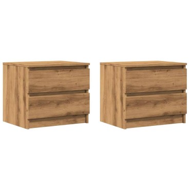 vidaXL Κομοδίνα 2 τεμ. Artisan Oak 50x40x43.5cm Κατασκευασμένο ξύλο