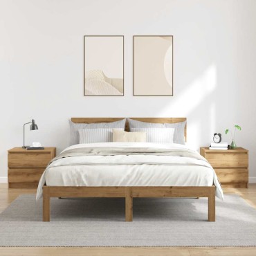 vidaXL Κομοδίνα 2 τεμ. Artisan Oak 50x40x43.5cm Κατασκευασμένο ξύλο