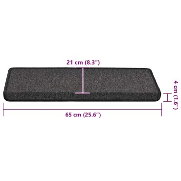 vidaXL Πατάκια για σκάλες 30 τεμ. 65x21x4 cm Ανθρακί